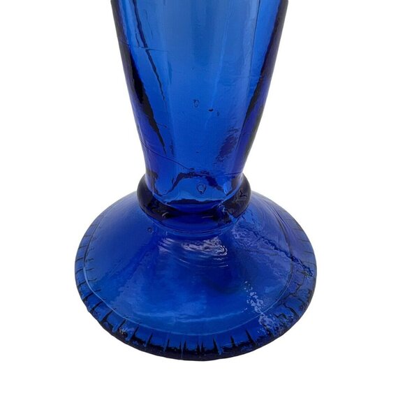 Vitrocolor Candlesticks Art Glass Spain Recycled Blue Opac Tapers Pair - Picture 5 of 10